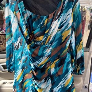 Style & Co. Turquoise Rainbow Colored Comfy Blouse
